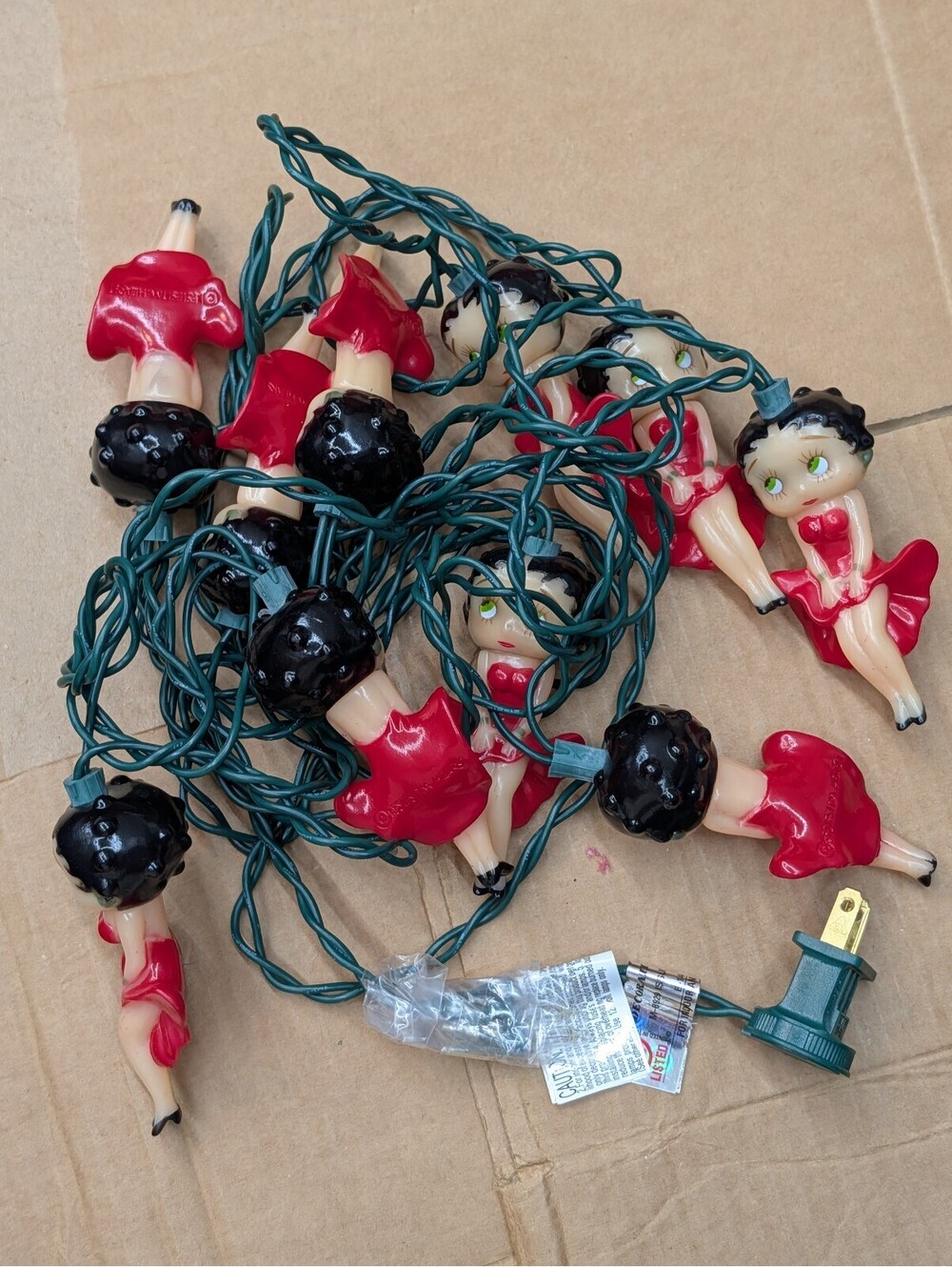 Vintage Betty Boop Novelty String Lights Red Dress Kurt Adler Party 10 Light